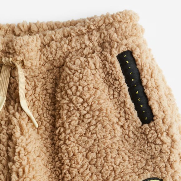 H&M Girl Boy Kids SmileyWorld® Beige Soft Pile Pants Joggers Szie 10 - Picture 5 of 9